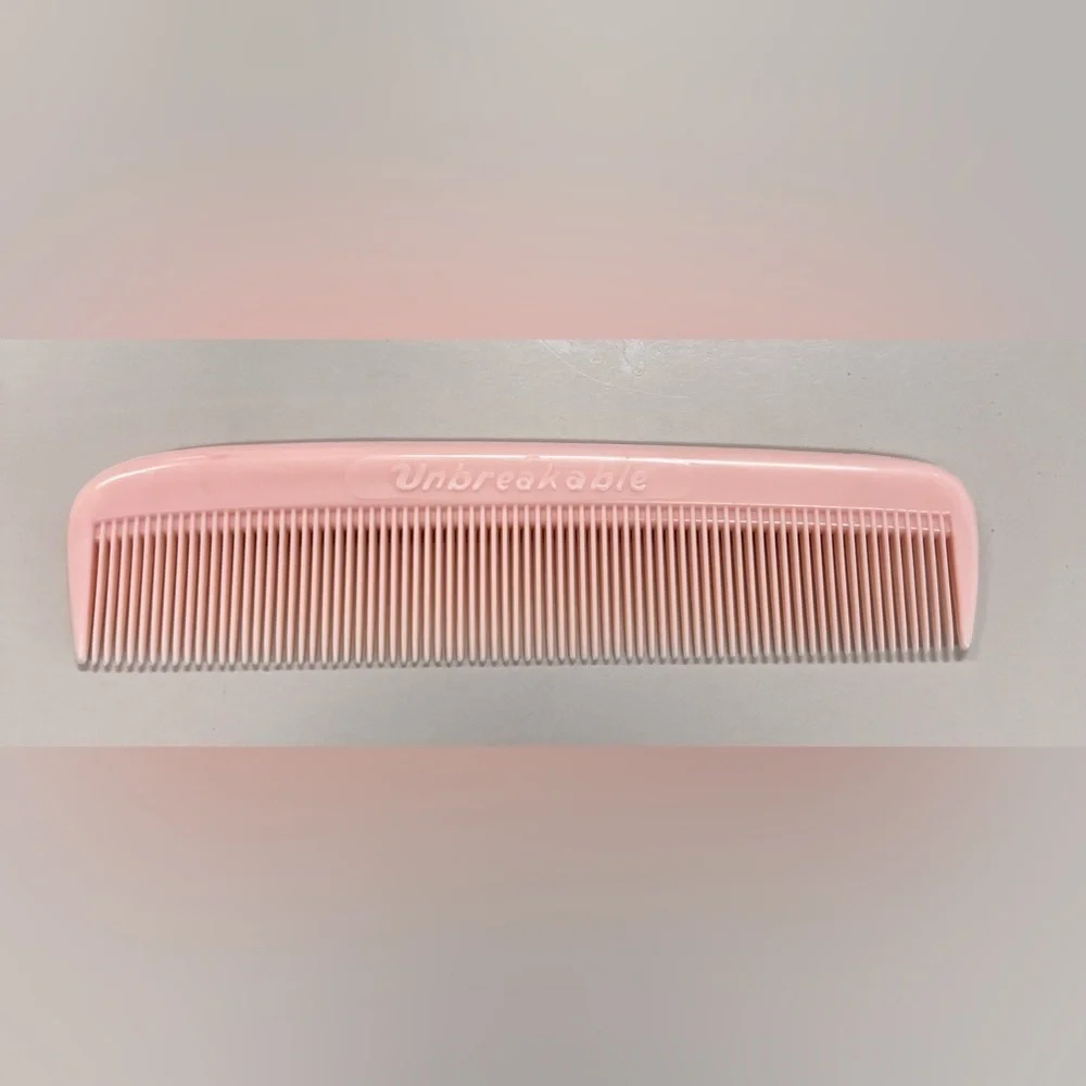 Vintage Unbreakable Nylon Plastic Pink Hair Comb